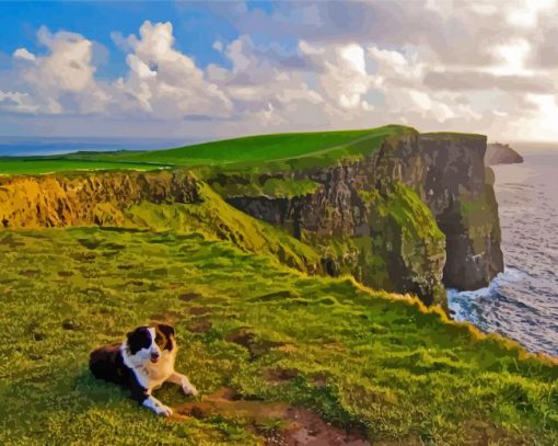 Dog In Cliffs Paint By Numbers