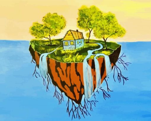 Floating Island Art Paint By Numbers