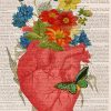 Floral Heart Anatomy Illustrations Paint By Numbers