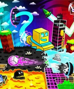 Geometry Dash Video Game Paint By Numbers