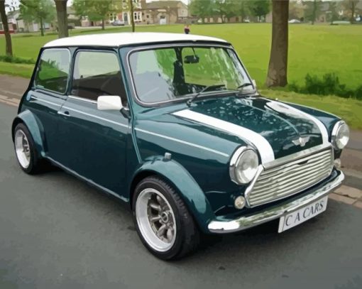 Green Austin Mini Paint By Numbers