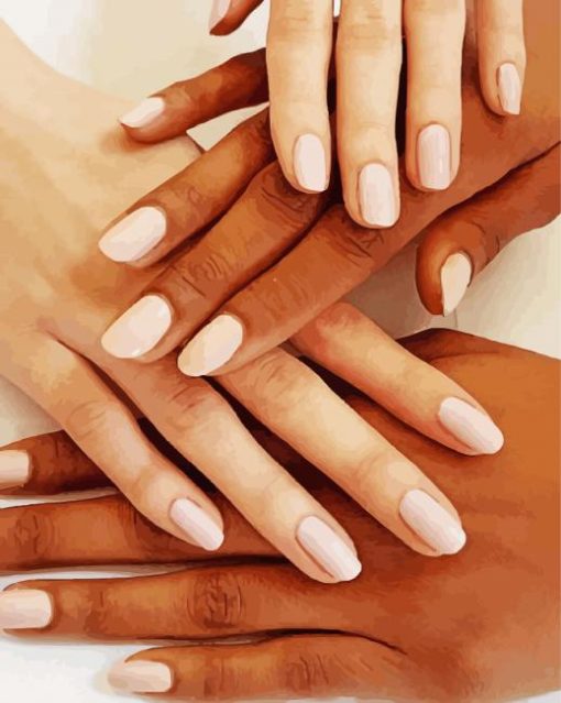 Hands With Nude Manicure Paint By Numbers