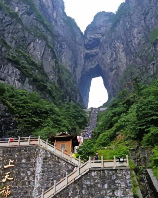 Heaven Gate Arch In Tianmen Mountain Paint By Numbers