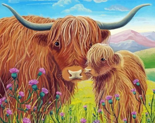 Highland Cows Art Paint By Numbers