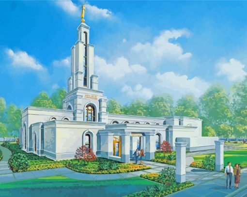 Lubbock Texas Temple Art Paint By Numbers