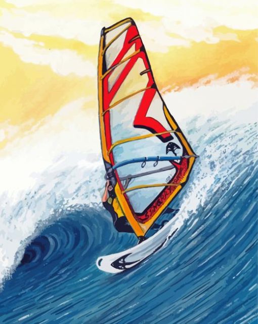 Ocean Windsurfing Art Paint By Numbers