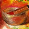 Orange Singing Bowl Paint By Numbers