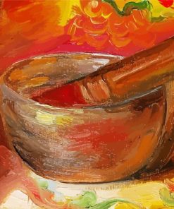 Orange Singing Bowl Paint By Numbers