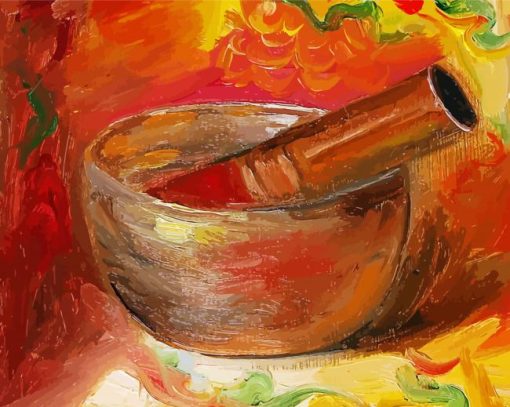 Orange Singing Bowl Paint By Numbers