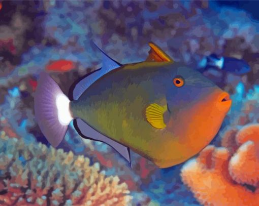 Pinktail Triggerfish Paint By Numbers