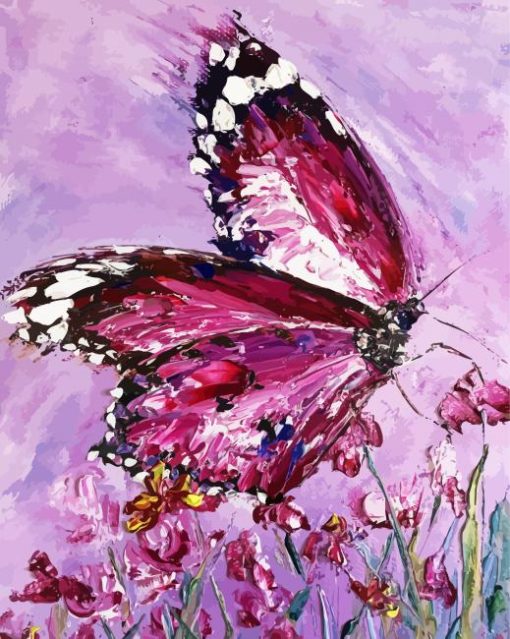 Purple Abstract Butterfly Paint By Numbers