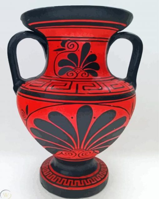 Red Ancient Roman Pottery Paint By Numbers