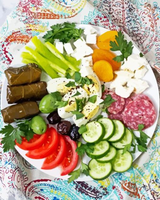 Vegetable Turkish Breakfast Paint By Numbers