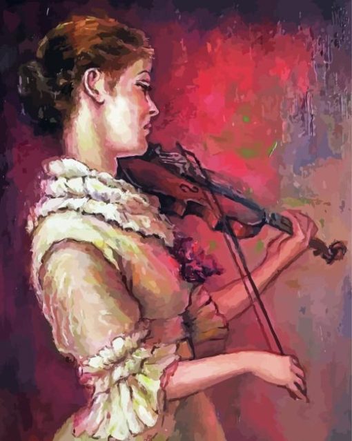 Vintage Lady Violinist Paint By Numbers