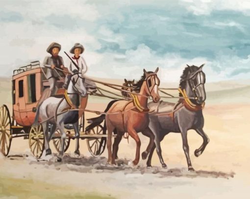 Vintage Stage Coach Paint By Numbers