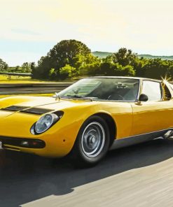 Yellow Lamborghini Miura Paint By Numbers