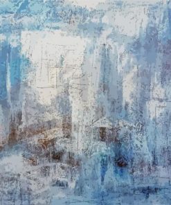 Abstract Grey White Silver Blue Art Paint By Numbers