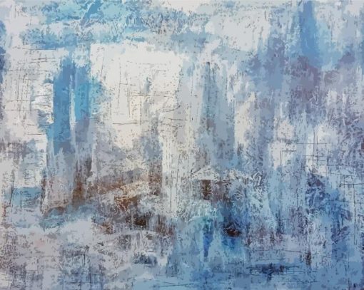 Abstract Grey White Silver Blue Art Paint By Numbers