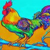 Abstract Rooster On Branch Paint By Numbers