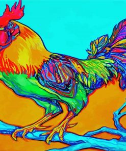 Abstract Rooster On Branch Paint By Numbers