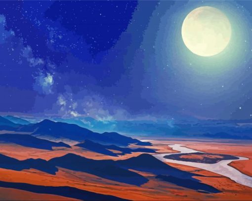 Aesthetic Moon Desert Paint By Numbers