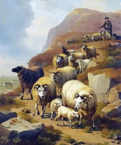 Aesthetic Sheep Farmer Art Paint By Numbers