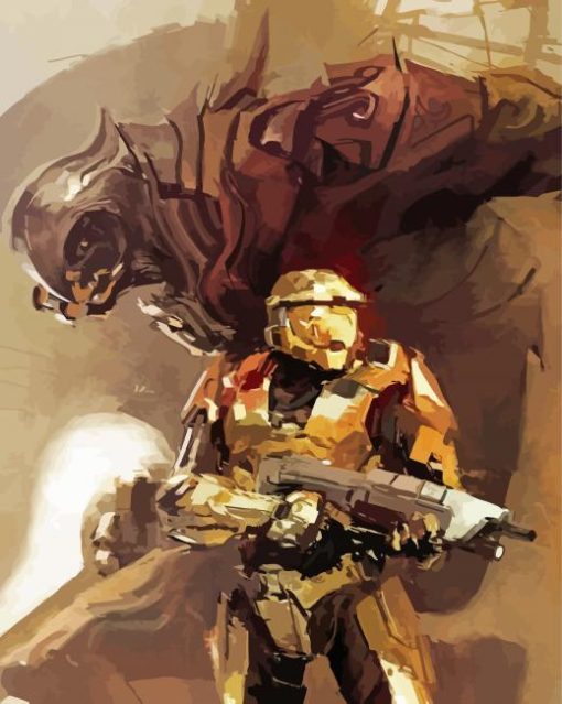 Arbiter And Halo Game Paint By Numbers