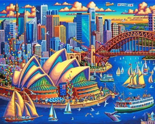 Australia Sydney Harbour Art Paint By Numbers