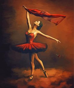 Ballerina In Red Dress Paint By Numbers