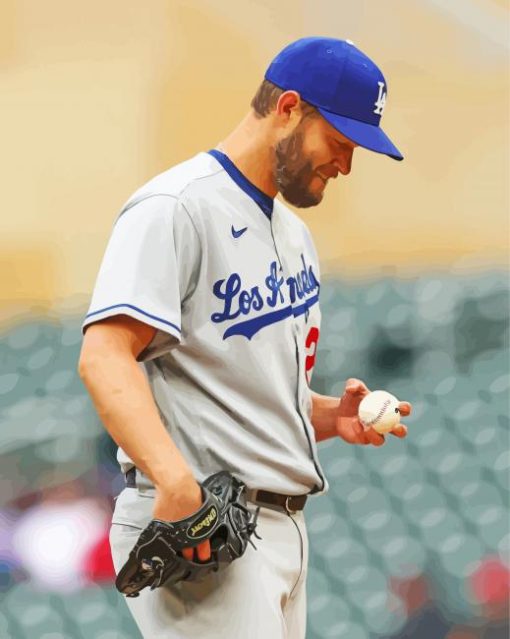 Baseball Pitcher Clayton Kershaw Paint By Numbers