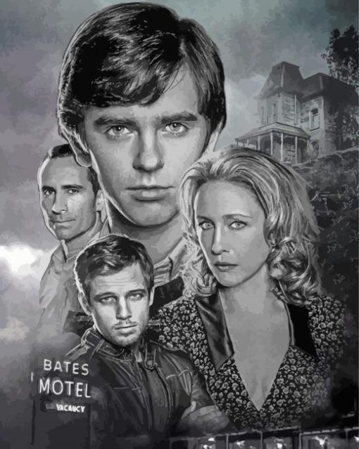 Bates Motel Black And White Paint By Numbers