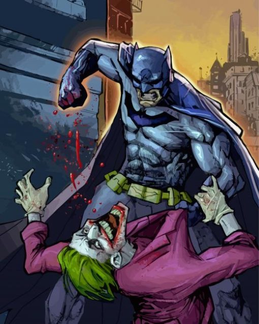 Batman And Joker Battle Art Paint By Numbers