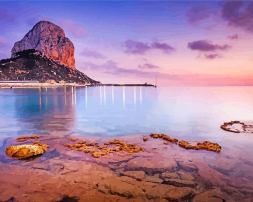 Beautiful View Of Calpe Beach Paint By Number