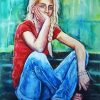 Beautiful Girl In Jeans Art Paint By Numbers