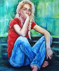 Beautiful Girl In Jeans Art Paint By Numbers