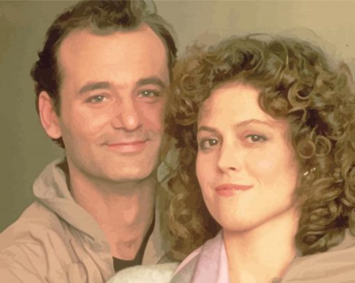 Bill Murray And Sigourney Weaver Paint By Numbers