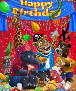 Birthday Animal Party Paint By Numbers