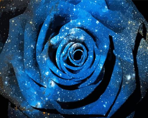 Blue Space Flower Paint By Numbers