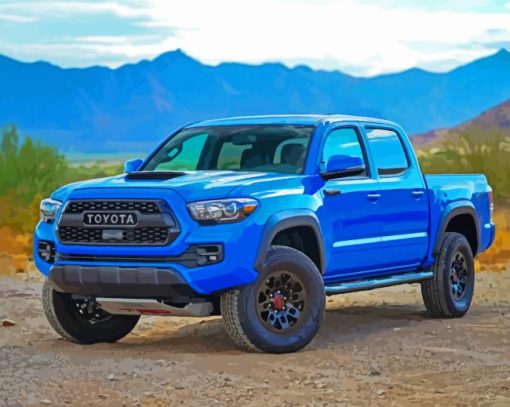 Blue Toyota Tacoma Truck Paint By Numbers