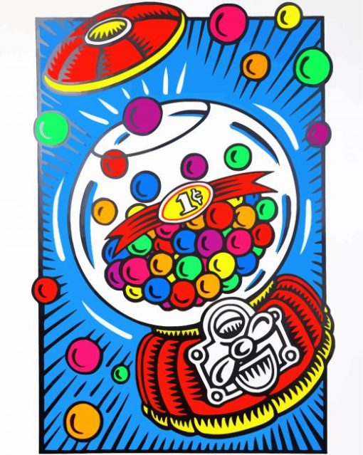 Bubblegum Machine Pop Art Paint By Numbers