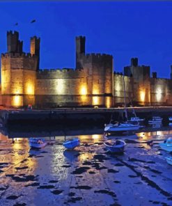 Caernarfon Castle Night Paint By Numbers