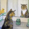 Cat Looking At The Mirror Paint By Numbers