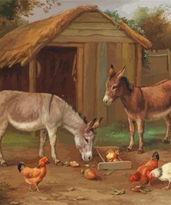 Chicken And Donkeys Paint By Numbers