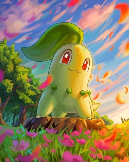 Chikorita Pokemon Paint By Numbers