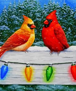 Christmas Cardinals Paint By Numbers