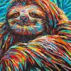 Colorful Sloth Art Paint By Numbers