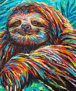 Colorful Sloth Art Paint By Numbers