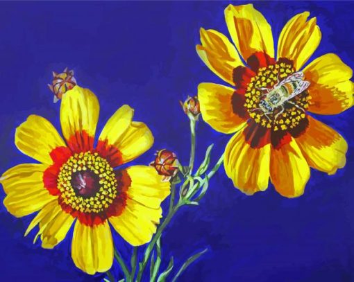 Coreopsis Plant And Bee Paint By Numbers