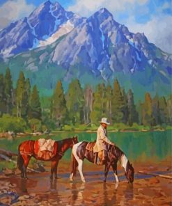 Cowboys And Indians Landscape Paint By Number