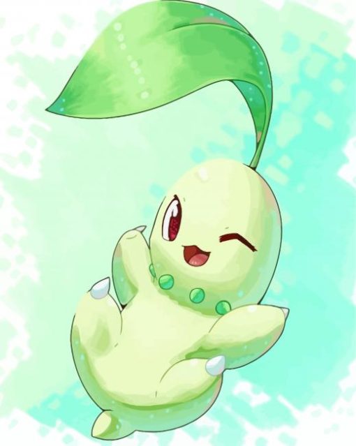 Cute Chikorita Art Paint By Numbers